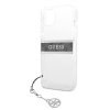 Guess GUHCP13SKB4GGR iPhone 13 mini 5,4 Transparent hardcase 4G Grey Strap Charm